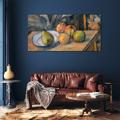 Still life with fruit Glass Wall Art