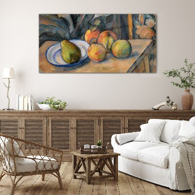 Still life with fruit Glass Wall Art