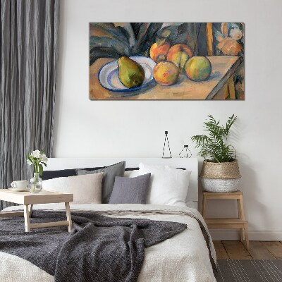 Still life with fruit Glass Wall Art