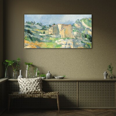 Houses on the hill Glass Wall Art