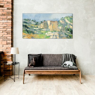 Houses on the hill Glass Wall Art