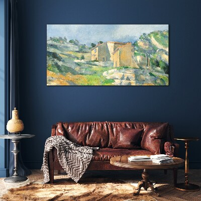 Houses on the hill Glass Wall Art
