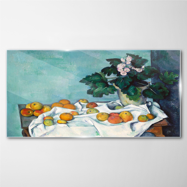 Fruit table with vase Glass Wall Art