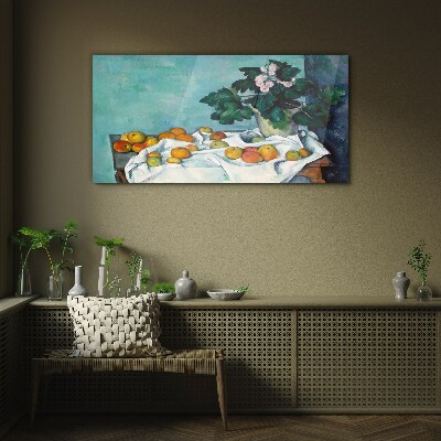 Fruit table with vase Glass Wall Art