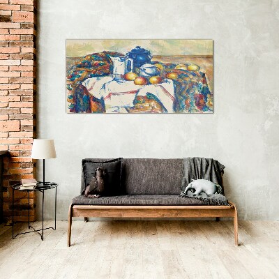 Still Life with a Blue Kettle Glass Wall Art
