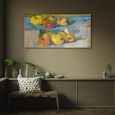 Still life with apples Glass Wall Art