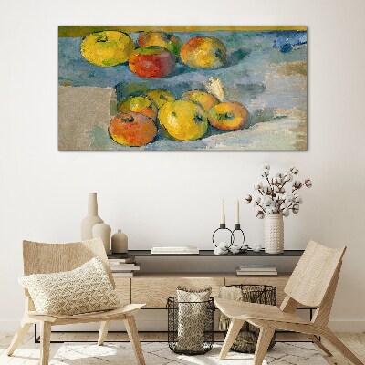 Still life with apples Glass Wall Art