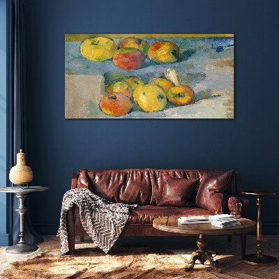 Still life with apples Glass Wall Art
