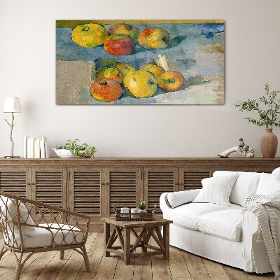 Still life with apples Glass Wall Art