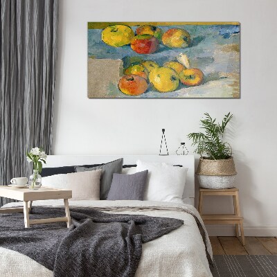 Still life with apples Glass Wall Art