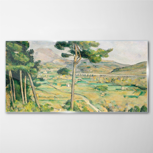 Landscape with trees Glass Wall Art