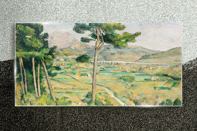 Landscape with trees Glass Wall Art