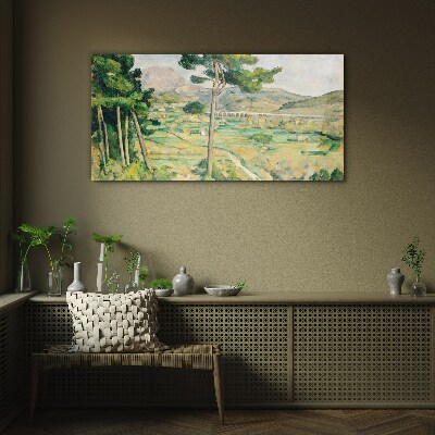 Landscape with trees Glass Wall Art