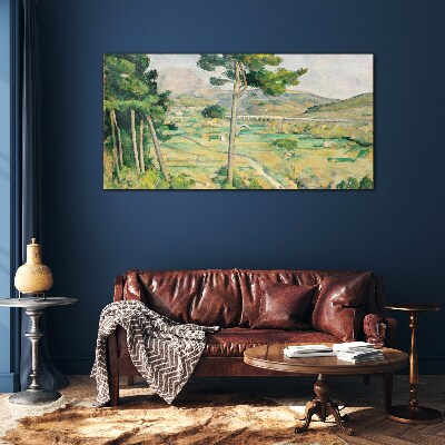 Landscape with trees Glass Wall Art