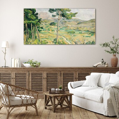 Landscape with trees Glass Wall Art