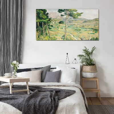 Landscape with trees Glass Wall Art