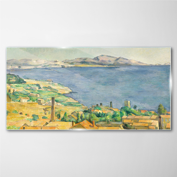 Sea and landscape view Glass Wall Art