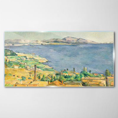 Sea and landscape view Glass Wall Art