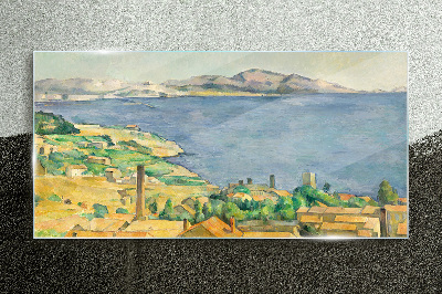 Sea and landscape view Glass Wall Art