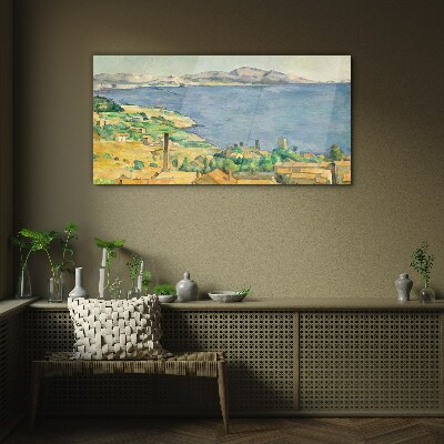 Sea and landscape view Glass Wall Art