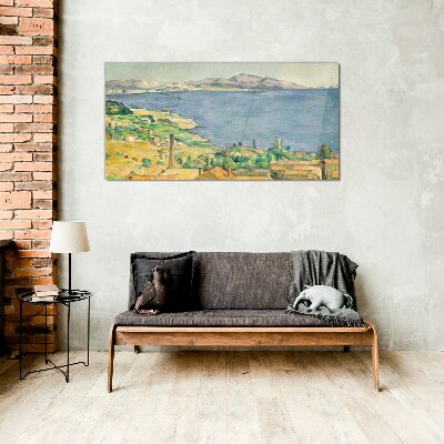 Sea and landscape view Glass Wall Art