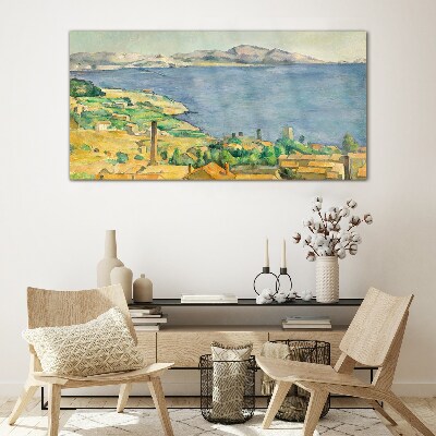 Sea and landscape view Glass Wall Art