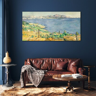 Sea and landscape view Glass Wall Art