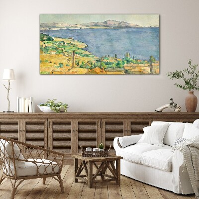 Sea and landscape view Glass Wall Art