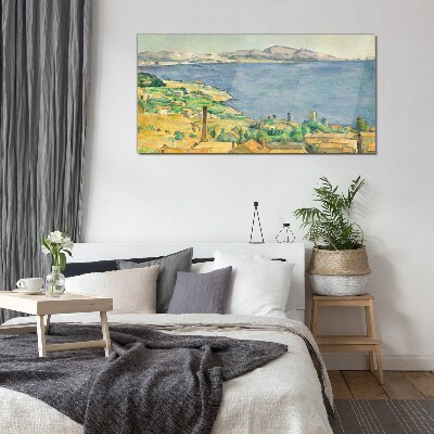 Sea and landscape view Glass Wall Art