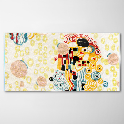 Colored circles and figures Glass Wall Art