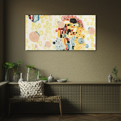 Colored circles and figures Glass Wall Art