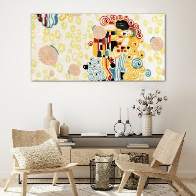 Colored circles and figures Glass Wall Art