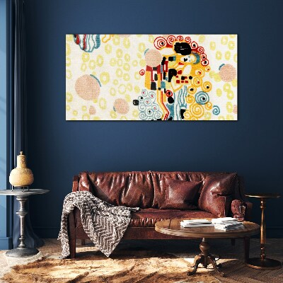 Colored circles and figures Glass Wall Art