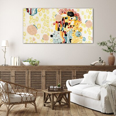 Colored circles and figures Glass Wall Art