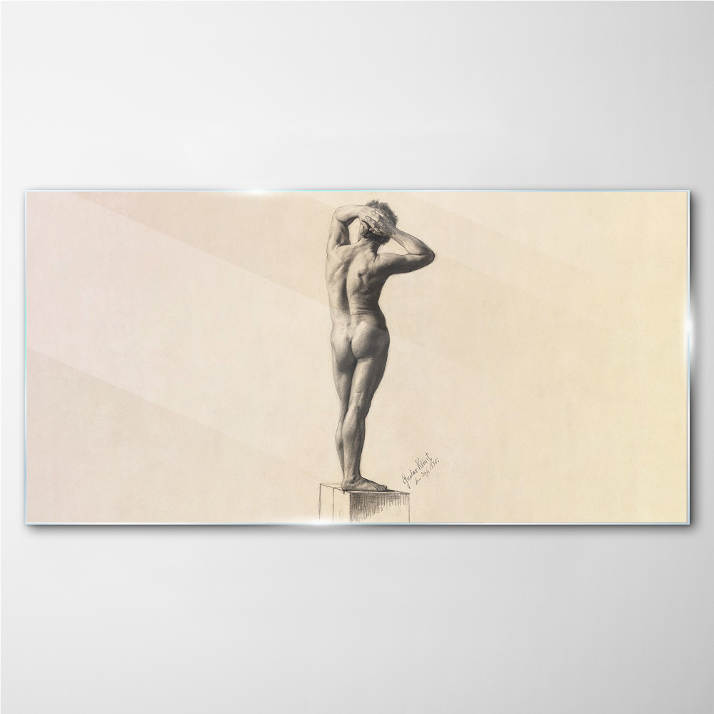 GLASS PRINTS Picture WALL ART Woman Man Nude 30 SHAPES UK 2721 