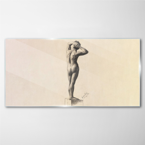 Male nude figure Glass Wall Art