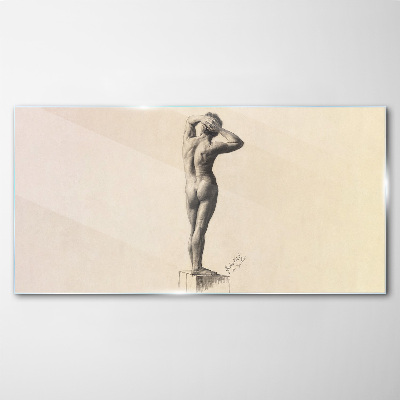 Male nude figure Glass Wall Art