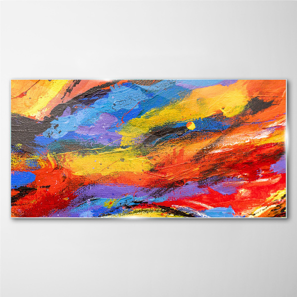 Dynamic colors in motion Glass Wall Art
