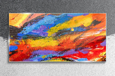 Dynamic colors in motion Glass Wall Art