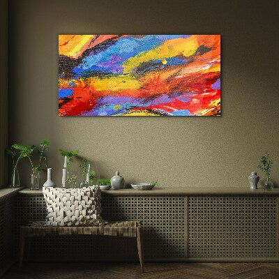 Dynamic colors in motion Glass Wall Art