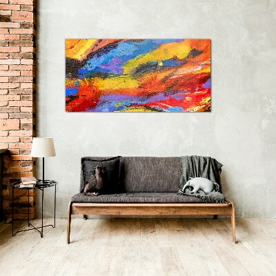 Dynamic colors in motion Glass Wall Art