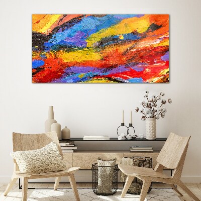 Dynamic colors in motion Glass Wall Art