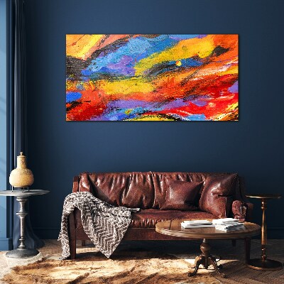 Dynamic colors in motion Glass Wall Art
