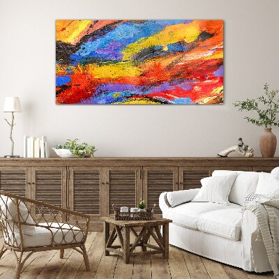 Dynamic colors in motion Glass Wall Art
