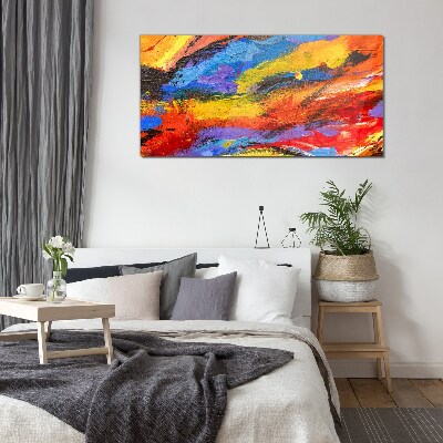 Dynamic colors in motion Glass Wall Art