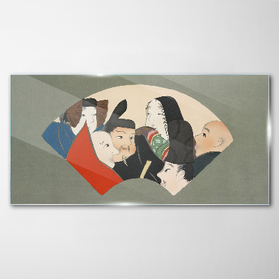 Traditional Japanese-style characters Glass Wall Art