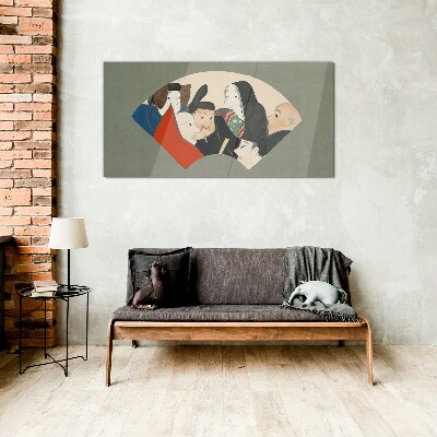 Traditional Japanese-style characters Glass Wall Art