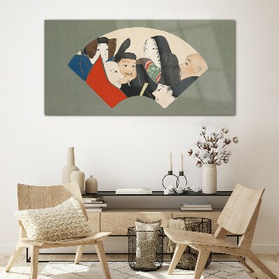 Traditional Japanese-style characters Glass Wall Art
