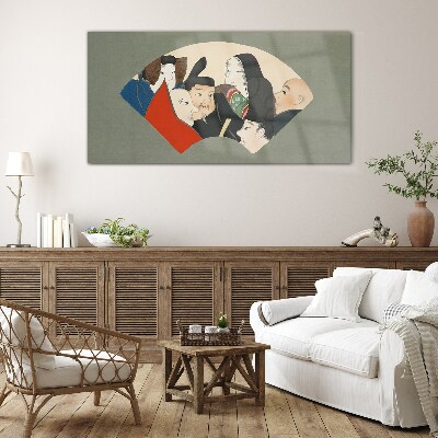Traditional Japanese-style characters Glass Wall Art