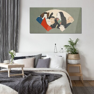 Traditional Japanese-style characters Glass Wall Art